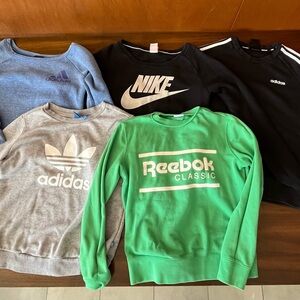 5 Sweatshirts (Adidas, Reebok, Nike)